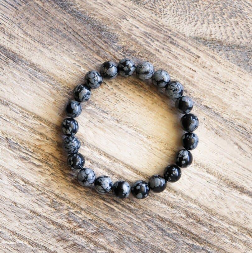 Bracelet en Obsidienne neige-3